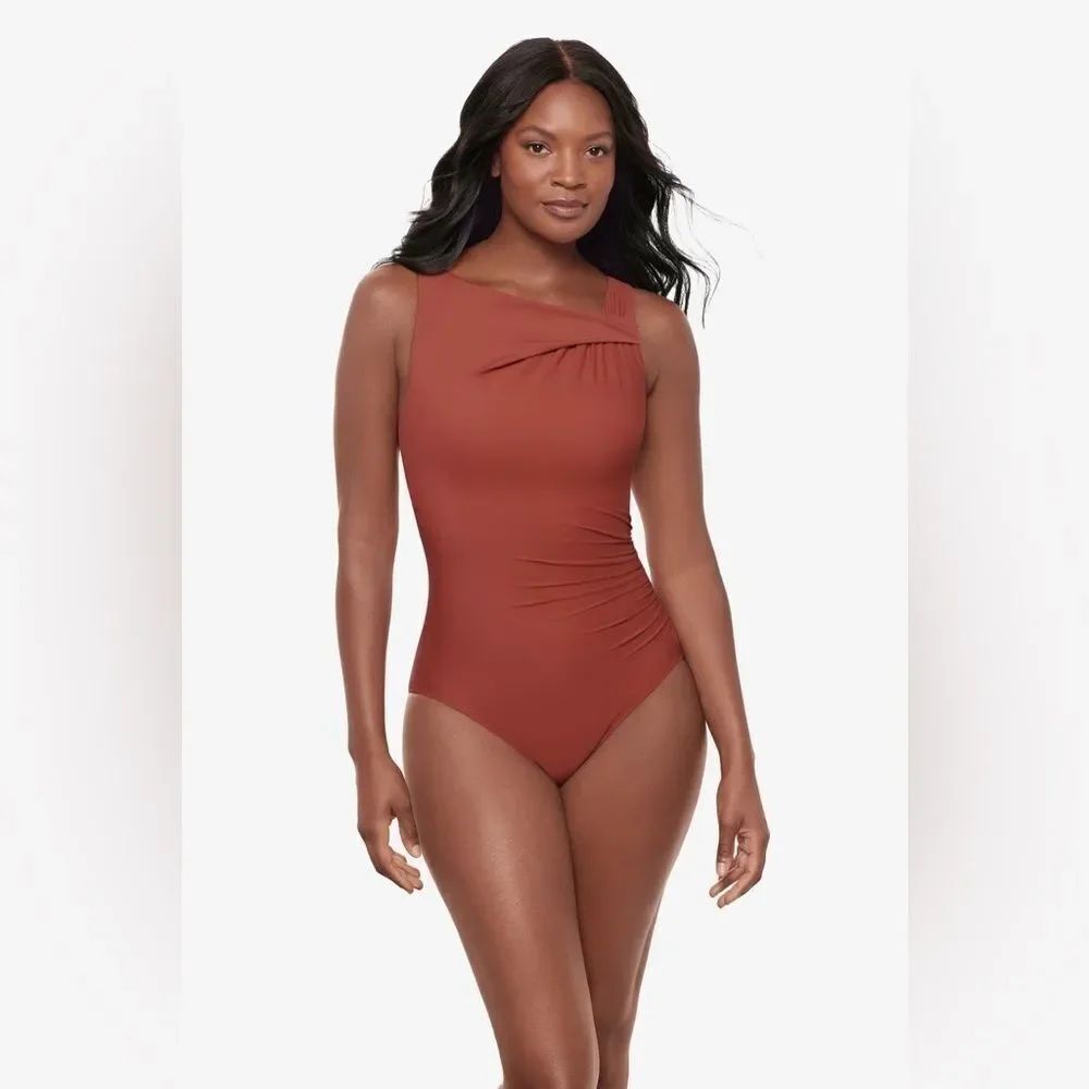Miraclesuit Avra Chic Terracotta w/underwire One-Piece Swimsuit Size 8